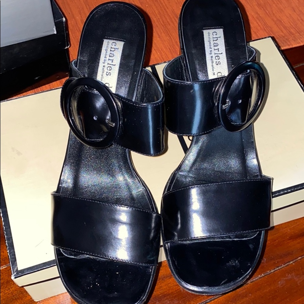 Charles David Block Heeled Sandals - Vintage - Pre Y2K - Picture 4 of 9